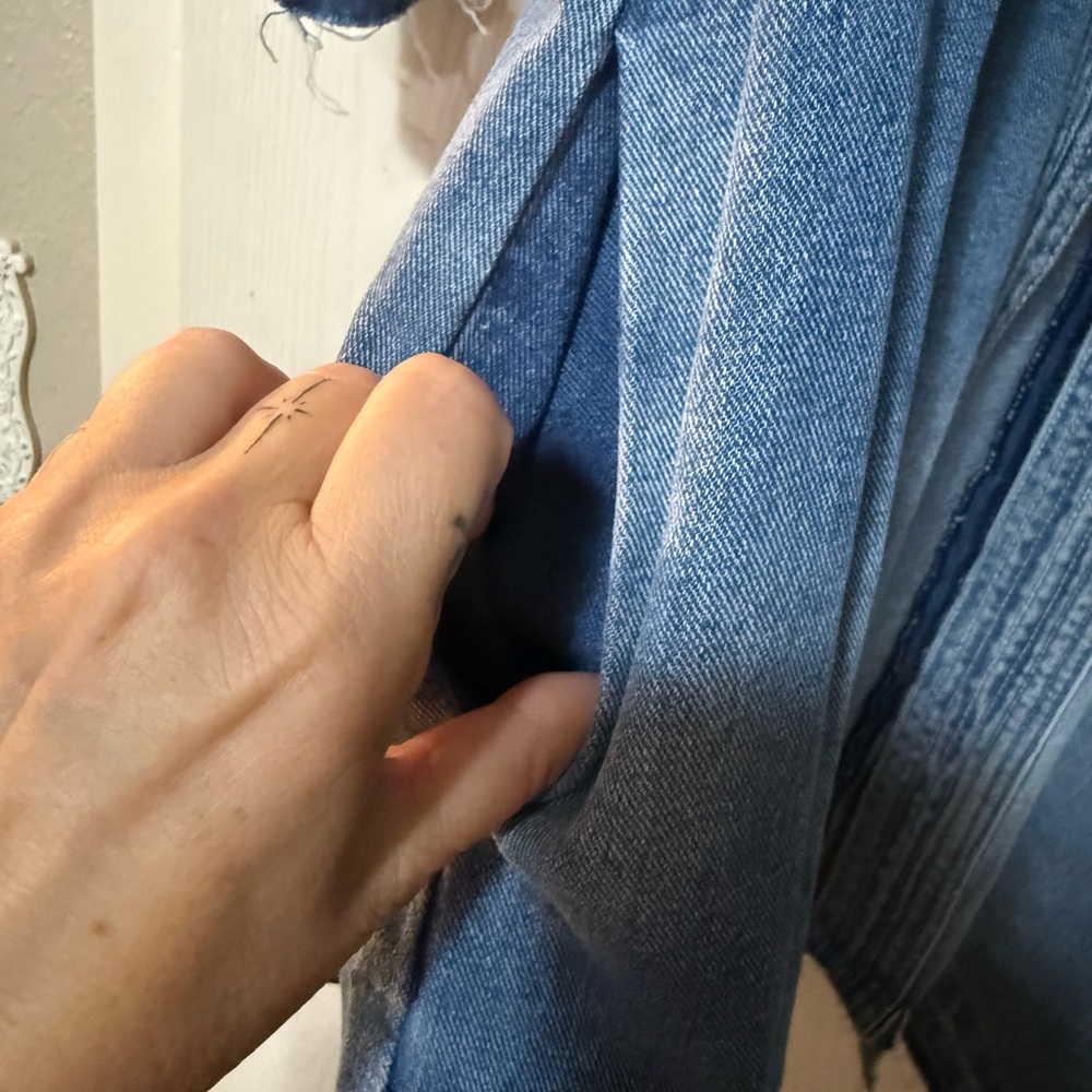 Free people collab distressed kimono style jean jacket - Picture 4 of 6
